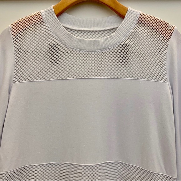 ALO Yoga White Mesh Panel Long Sleeve Top Sz S - Picture 4 of 8